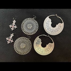 Three sets of earrings